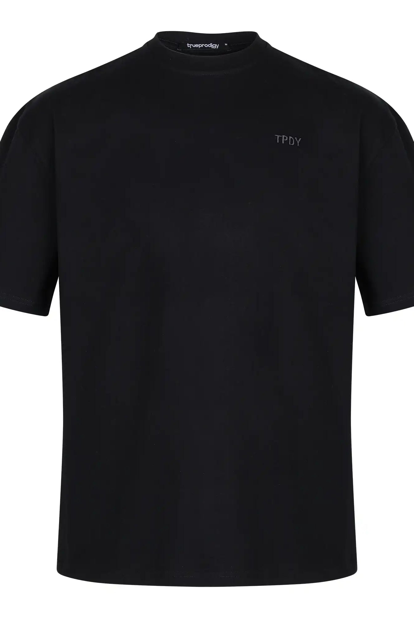 Das Haram F Oversize-T-Shirt mit TPDY-Stickerei & cleaner Optik von trueprodigy ist ein Unisex Shirt mit Rundhalsausschnitt, kurzen Ärmeln und dezentem TPDY-Schriftzug auf der Brust - perfekt für vielseitigen Alltagsstil.