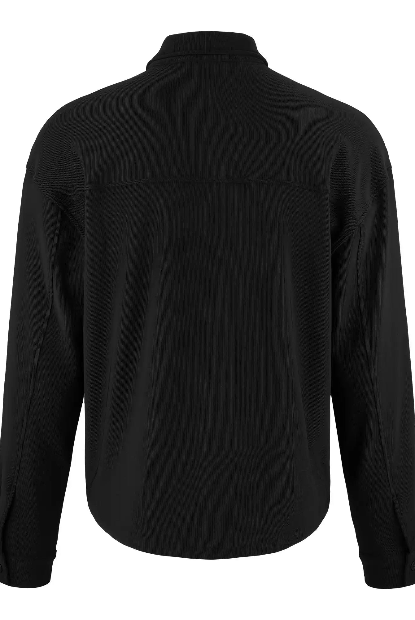 Das Wyatt Oversized Langarm Hemd von trueprodigy für Herren mit Rippstruktur, gerader Rückenpasse, klassischem Kragen und knöpfbaren Manschetten - ein stilvolles Freizeitshirt ohne sichtbare Muster oder Logos.