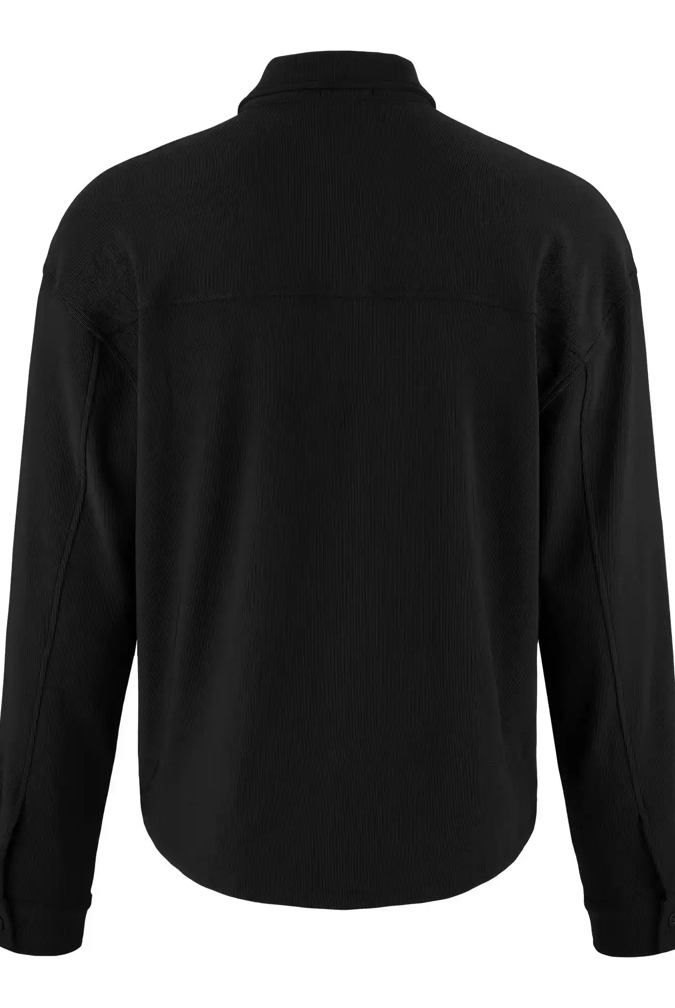 Das Wyatt Oversized Langarm Hemd von trueprodigy für Herren mit Rippstruktur, gerader Rückenpasse, klassischem Kragen und knöpfbaren Manschetten - ein stilvolles Freizeitshirt ohne sichtbare Muster oder Logos.
