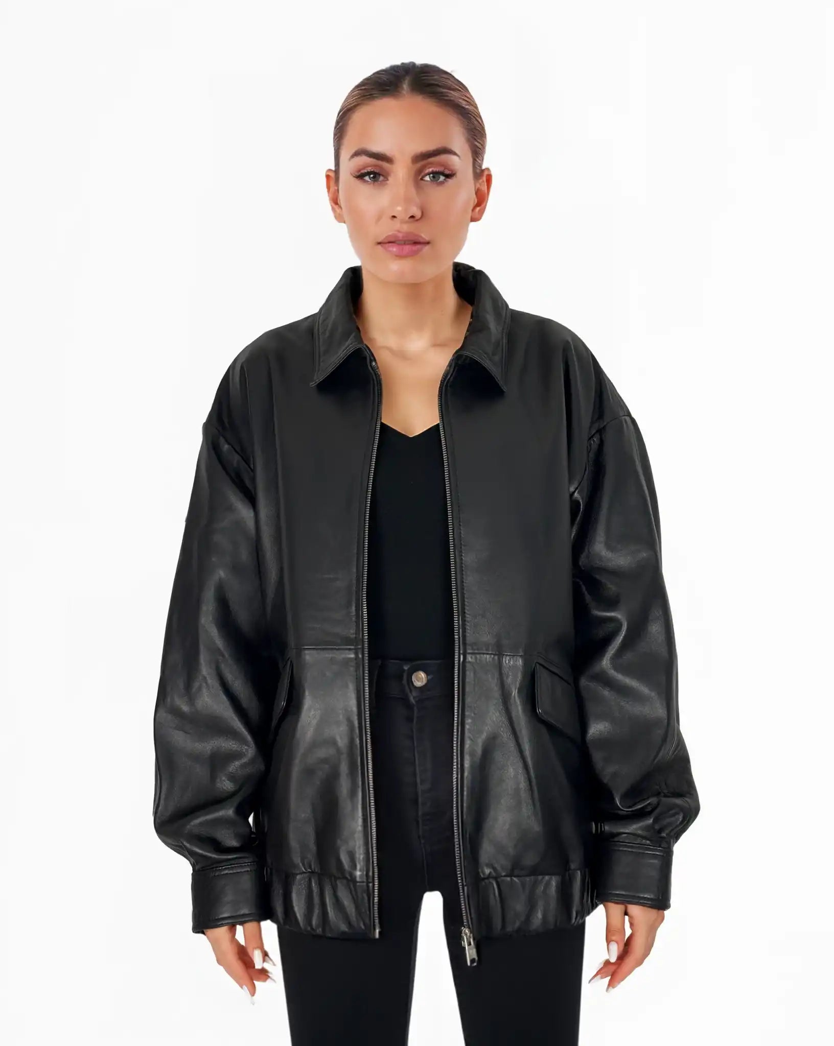 Lederjacke Damen Oversize Jacke Mango – Capsule – Oversize