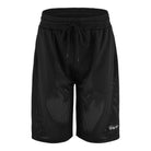Die trueprodigy Allen Short aus Mesh bietet eine entspannte Passform mit atmungsaktivem schwarzem Mesh, elastischem Bund, Kordelzug und einem dezenten Logo am linken unteren Bein - ideal für Komfort und sportlichen Schnitt.