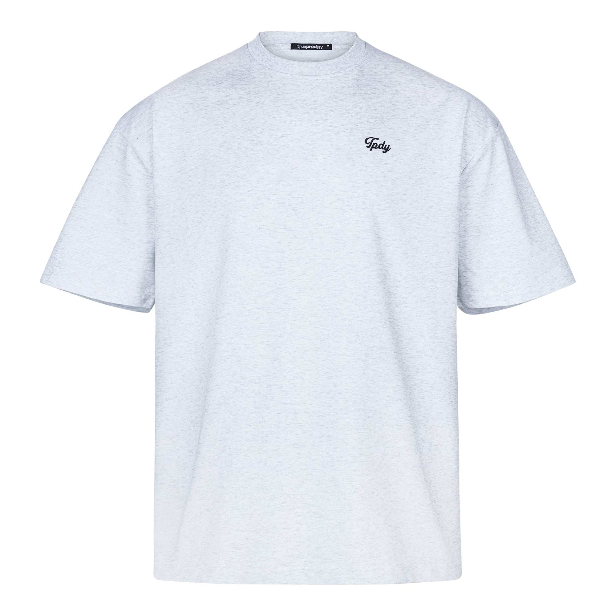 Das Nika F von trueprodigy ist ein übergroßes Unisex-T-Shirt in schlichtem Grau mit kurzen Ärmeln, einer kleinen „Tidy“-Stickerei auf der linken Brust und einem weichen Jersey-Stoff. Sein schlichter Rundhalsausschnitt vereint Komfort und Stil für jede Garderobe.