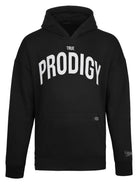 Der trueprodigy Tobi Oversized Hoodie mit Print ist ein Unisex-Kapuzenpulli mit gerippten Bündchen und Saum, einer Fronttasche und einem auffälligen weißen TRUE PRODIGY-Print auf der Brust für Komfort und Style.