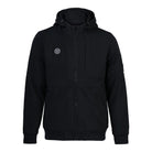 Die trueprodigy Leichte Herrenjacke mit Brust- und Ärmelbadge in schwarz hat ein kleines weißes Logo auf der linken Brust, Seiten- und Brusttaschen, Ärmeltasche, Rippenbündchen und Saum. Winddicht und atmungsaktiv. Auf einfarbig weißem Hintergrund.