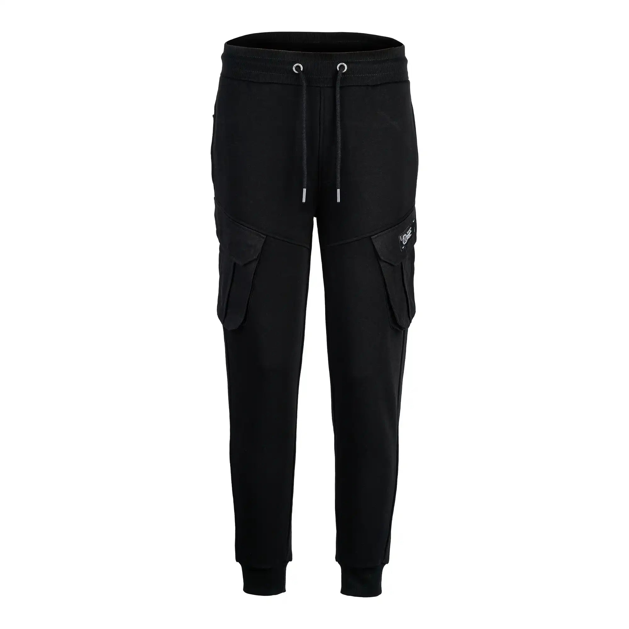 Die trueprodigy Stan Sweathose mit Cargotaschen für Herren bietet Regular Fit, elastischen Bund mit Kordelzug, Seitentaschen und Rippbündchen und ist auf weißem Hintergrund abgebildet.